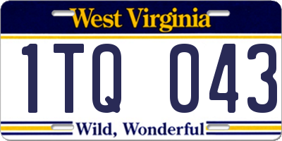 WV license plate 1TQ043