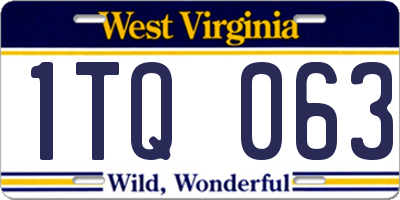 WV license plate 1TQ063