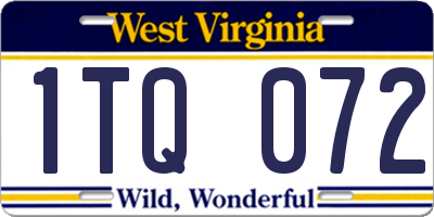 WV license plate 1TQ072