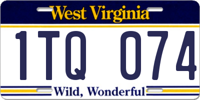 WV license plate 1TQ074