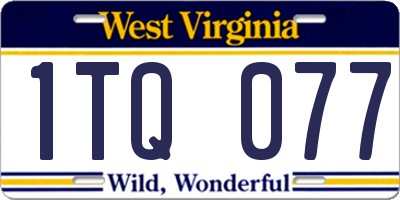WV license plate 1TQ077