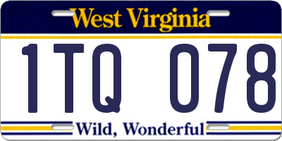 WV license plate 1TQ078