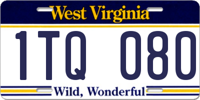 WV license plate 1TQ080