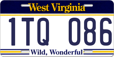 WV license plate 1TQ086