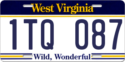 WV license plate 1TQ087