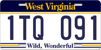 WV license plate 1TQ091