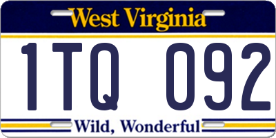 WV license plate 1TQ092
