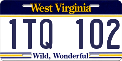 WV license plate 1TQ102