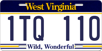 WV license plate 1TQ110