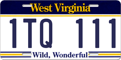 WV license plate 1TQ111