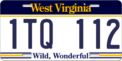 WV license plate 1TQ112