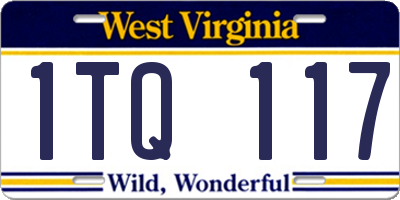 WV license plate 1TQ117