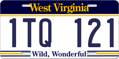 WV license plate 1TQ121