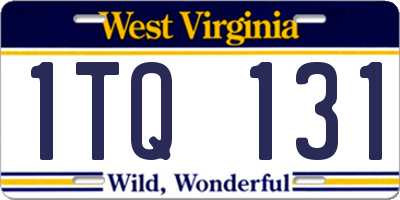 WV license plate 1TQ131