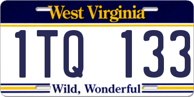 WV license plate 1TQ133