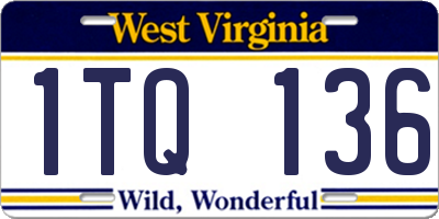 WV license plate 1TQ136