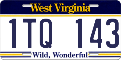 WV license plate 1TQ143