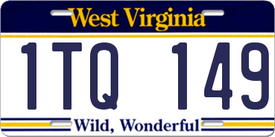 WV license plate 1TQ149