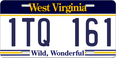 WV license plate 1TQ161