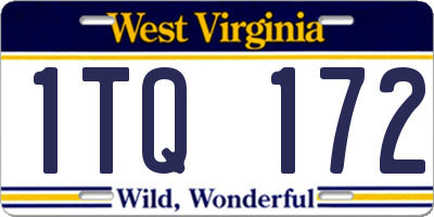 WV license plate 1TQ172