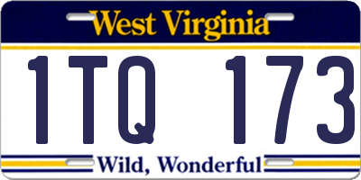 WV license plate 1TQ173