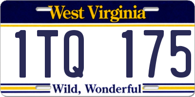 WV license plate 1TQ175