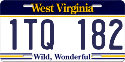 WV license plate 1TQ182