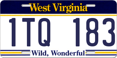 WV license plate 1TQ183