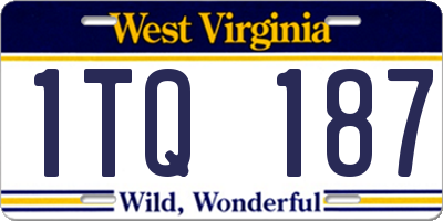 WV license plate 1TQ187