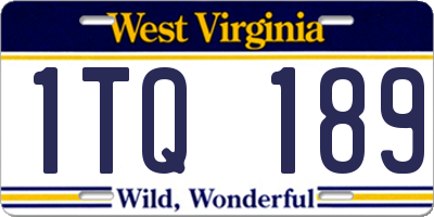WV license plate 1TQ189