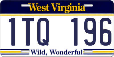 WV license plate 1TQ196