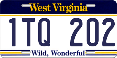 WV license plate 1TQ202