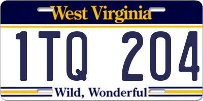 WV license plate 1TQ204