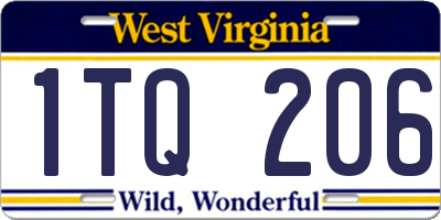 WV license plate 1TQ206