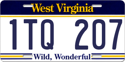WV license plate 1TQ207