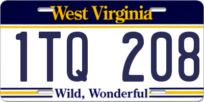 WV license plate 1TQ208
