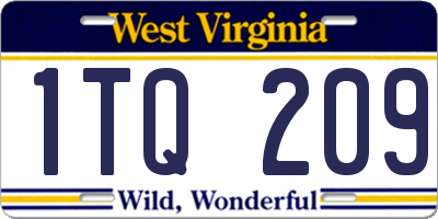WV license plate 1TQ209