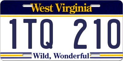 WV license plate 1TQ210