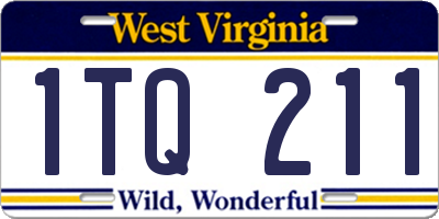 WV license plate 1TQ211