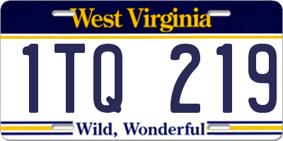 WV license plate 1TQ219