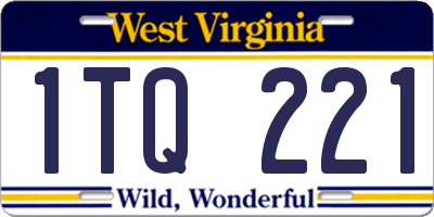 WV license plate 1TQ221