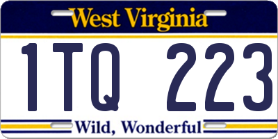 WV license plate 1TQ223