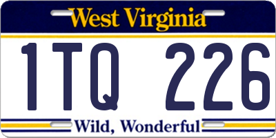 WV license plate 1TQ226