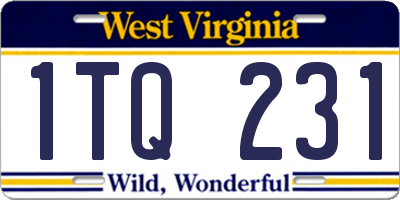 WV license plate 1TQ231