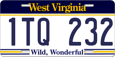 WV license plate 1TQ232