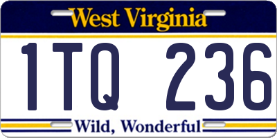 WV license plate 1TQ236