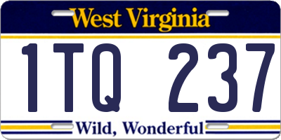 WV license plate 1TQ237