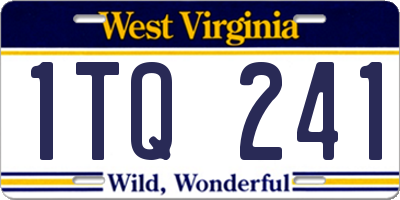 WV license plate 1TQ241