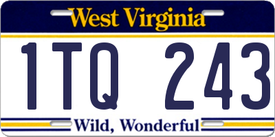 WV license plate 1TQ243