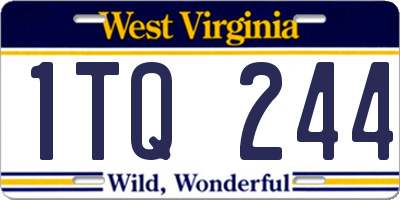 WV license plate 1TQ244